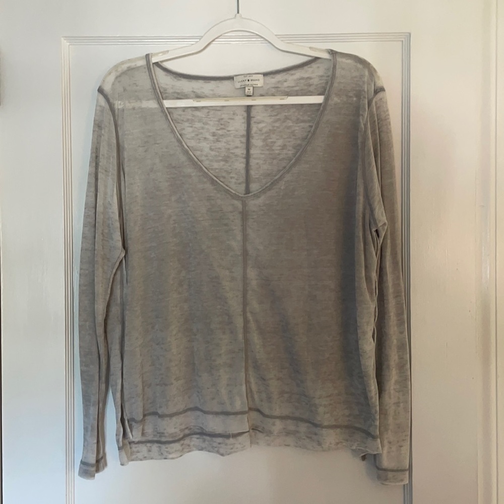 Lucky Brand grey long sleeve shirt